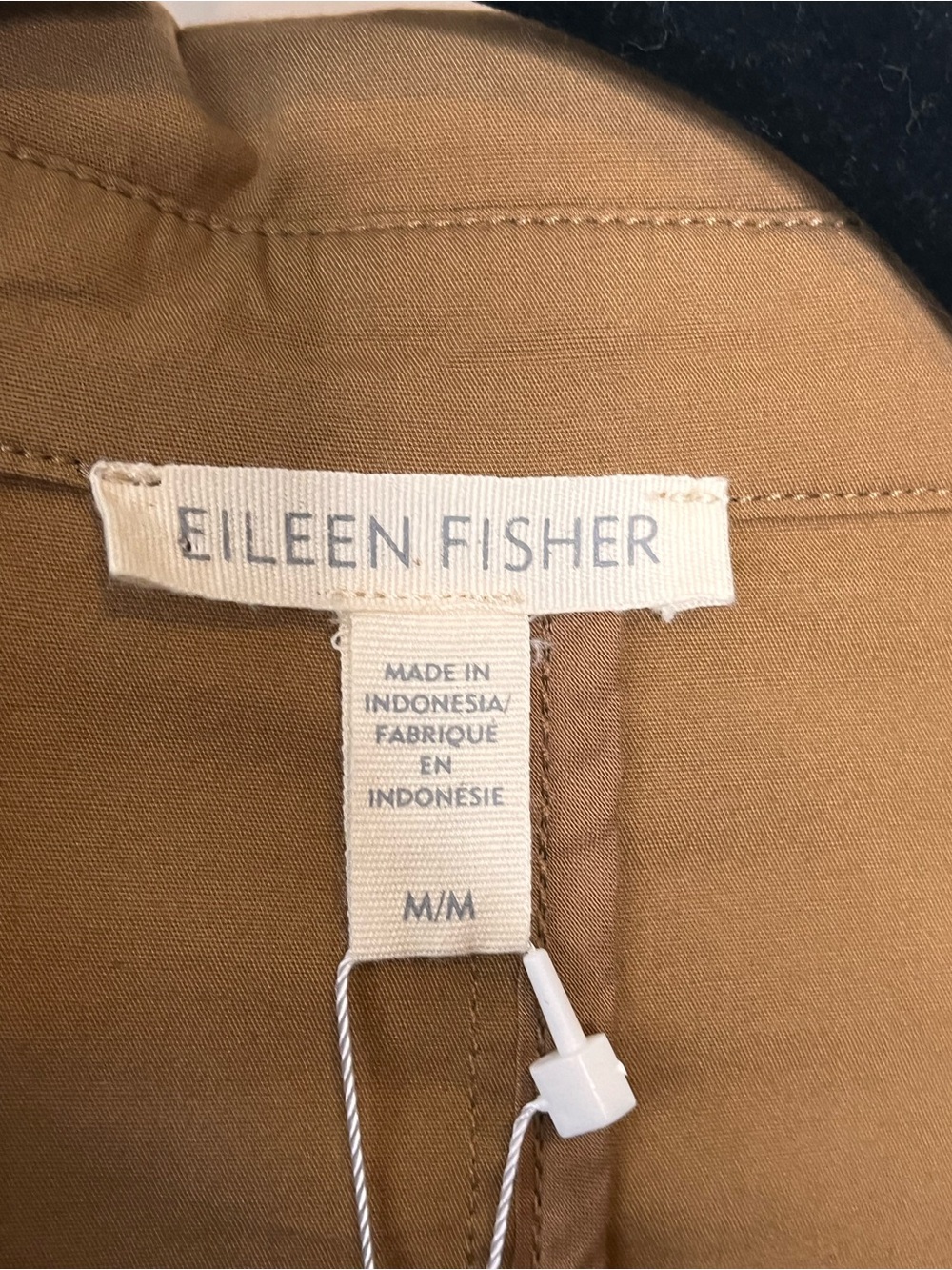 NWT EILEEN FISHER Sona Organic Cotton Stretch Notch Collar Blazer Brown Medium - Picture 5 of 6
